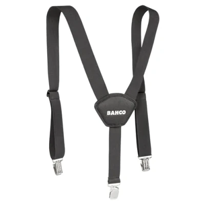 Image of Bahco 4750 BWC 1 Black Padded Adjustable Work Braces with Heavy Duty Trouser Clips