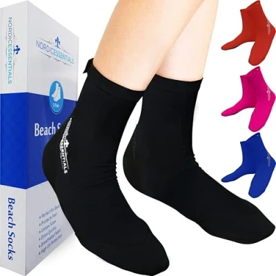 Image of Nordic Essentials Beach Socks (1 Pair) Wear in Sand, Playing Volleyball &amp; Soccer Kids, Women Men 1 Year Warranty