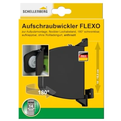 Image of Schellenberg Flexo 50149 Screw On Winder Hinged Mini Belt Surface Mounted Anthracite