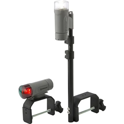Image of Attwood 14190 7 Water Resistant Portable Clamp On LED Light Kit with Marine Gray Finish
