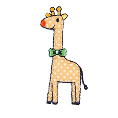 Image of Craft Factory Iron or Sew On Fabric Motif Applique Yellow Spotted Giraffe each