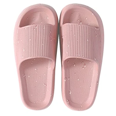 Image of HSHAPAY House Slippers for Man And Women Beach Slides Non Slip Lightweight Open toe Shower Shoes Quick Drying Extra Thick Sandals (8 UK, Pink, numeric_8)