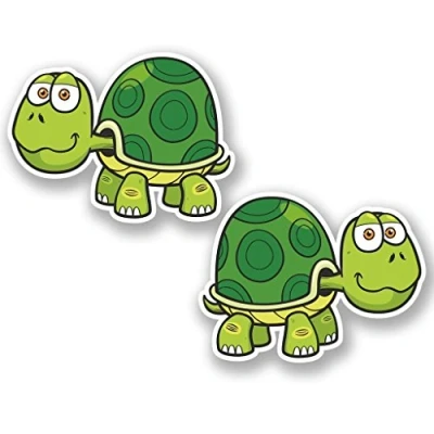 Image of 2 x 10cm/100mm Turtle Vinyl SELF Adhesive Sticker Decal Laptop Travel Luggage Car Bike Sign Fun #5363