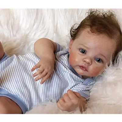 Image of kgniess me Reborn Baby Girls 20 Inch Handmade Realistic Dolls with Soft Fabric Body Doll Like a Real Open Eyes