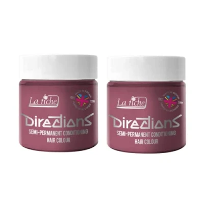 Image of 2x La Riche Directions Semi Permanent Hair Color 100ml Tub Pastel Rose