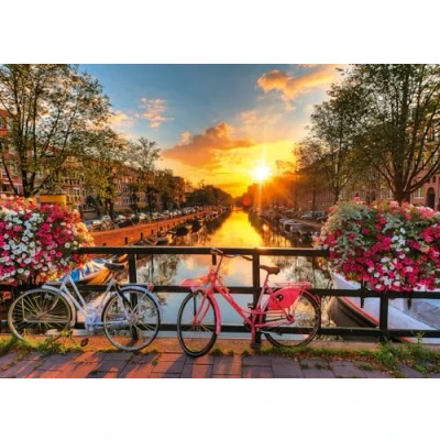 Image of Ravensburger 12000662 Bicycles in Amsterdam 1000 pieces jigsaw puzzle for adults and kids age 14 years up,