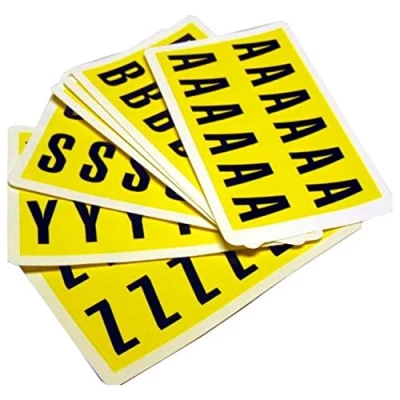Image of Self Adhesive Labels Numbers 0 9 Easy Warehouse Identification, Clean Peel Leaves No Residue, Each Card is 21mm High X 38mm Wide Yellow