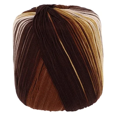 Image of Healifty 1 Roll Crochet Yarn Knitting Cotton Gradient Kaleidoscope for DIY Hats Sweater Scarf Gloves Brown