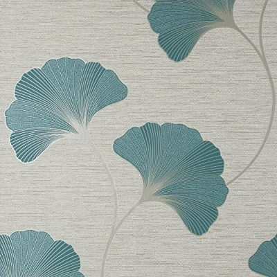 Image of Fine Decor Miya Ginkgo SIDEWALL Teal
