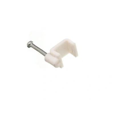 Image of 100 X White T&amp;E Cable Clips for 1.5mm Twin &amp; Earth Cables