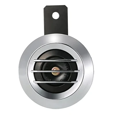Image of WANGCL Motorcycle Horn with stand, Universal Electric Loud Siren 12V 110DB Waterproof Round Speaker