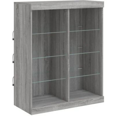 Image of vidaXL Sideboard with LED Lights Grey Sonoma 81x37x100 cm