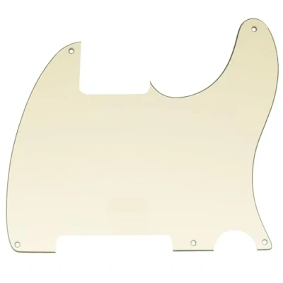 Image of Musiclily 5 Hole Tele Pickguard Blank for Fender USA/Mexican Telecaster Esquire Guitar, 3Ply Cream