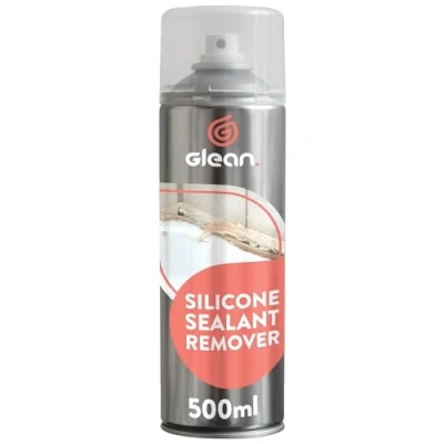 Image of GLEAN Silicone Sealant Remover Spray 500ml Powerful, Fast Acting Easy Application For Removing Bathroom Shower Trays, Baths, Sinks, Toilets
