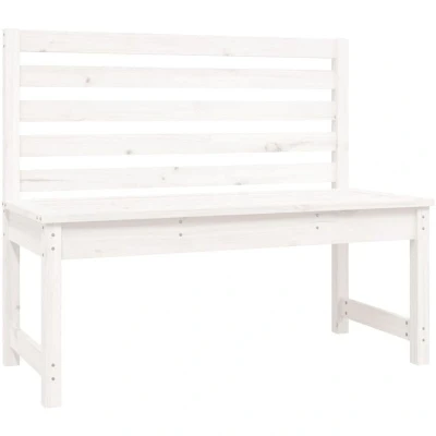 Image of vidaXL Garden Bench White 109 cm Solid Wood Pine