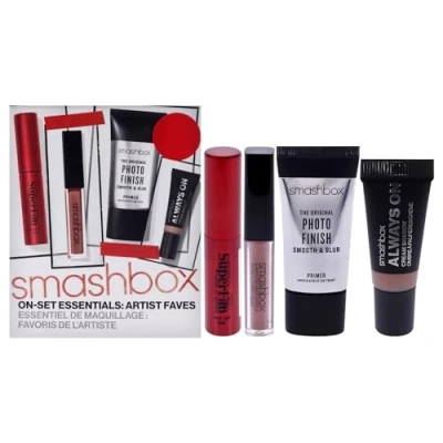 Image of SmashBox On Set Essentials Artist Faves For Women 4 Pc 0.34oz The Original Photo Finish Smooth Plus Blur Primer, 0.17oz SuperFan Mascara