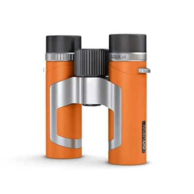 Image of GoView ZOOMR 8x26 Small Lightweight Binoculars (8X Magnesium Case, Includes Smartphone Adapter and Accessories) Sunset Orange