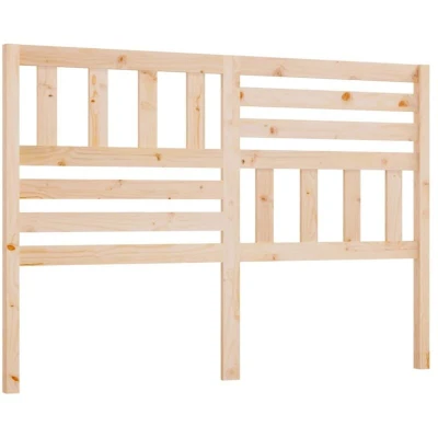 Image of vidaXL Solid Pine Wood Headboard, Brown, 146x4x100 cm, Untreated Surface, Rustic Look, for All Bed Types, Require Assembly, Lightweight and Durable.