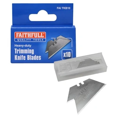 Image of Faithfull FAITKB10 10 Heavy Duty Trim Knife Blades in Dispenser