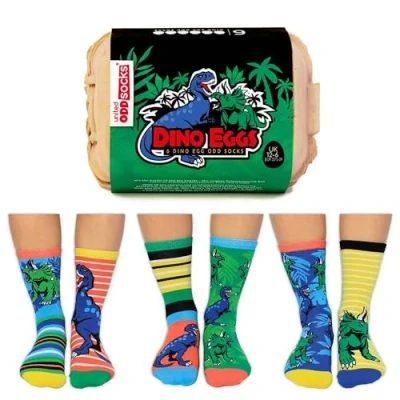 Image of United Oddsocks Dino Egg 6 for Kids , UK 12 EU 30.5 39, Multi