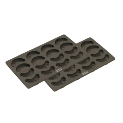 Image of Lurch 565015 FlexiForm Kipferl Set of 2/2 Baking Moulds for 16 Dippers, 100% BPA Free Platinum Silicone