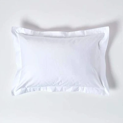 Image of HOMESCAPES 1000 Thread Count Egyptian Cotton White Oxford Size Pillowcase