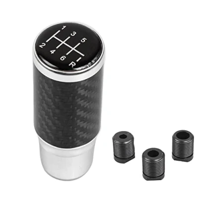 Image of muge racing Gear Shift Knob，Car Knob Shifter 6 Speed Universal Aluminum Stick with 3 Adapters(Sliver)