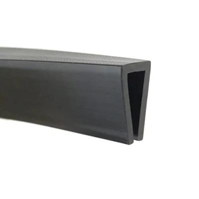 Image of Square Edge U Shape Black Rubber Trim Seal 27mm x 15mm Fits 8.5 9.5mm
