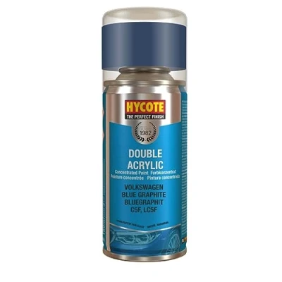 Image of Hycote Double Acrylic Aerosol Car Spray Paint, Volkswagen Blue Graphite, 150 ml