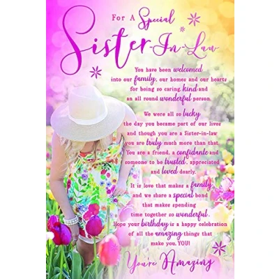 Image of for A Special Sister in Law Tulips Sentiments Happy Birthday Card Lovely Verse