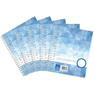 Image of Work Colleblok Pack of 5 A5 Line Notebook 80 Sheets 17 Hole 70 g