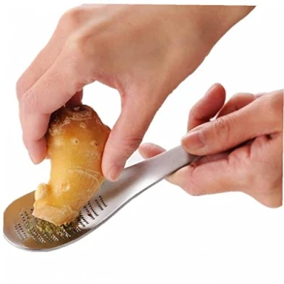 Image of Ginger Grater Spoon Stainless Steel Lime Lemon Cheese Wasabi Mixer Garlic Press Grinding Gadget