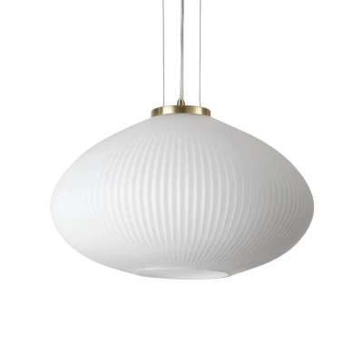 Image of Plisse Globe Dome Pendant Ceiling Light Brass 45cm