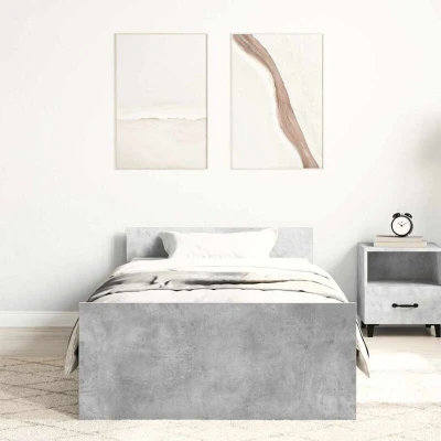 Image of vidaXL Bed Frame without Mattress Concrete Grey 100x200 cm