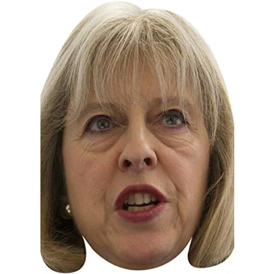 Image of FoxyPrinting Theresa May Politicians 2018 Celebrity Cardboard Party Face Mask Fancy Dress