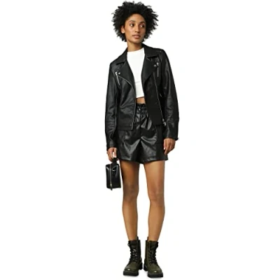 Image of ONLY Women&#039;s Onlgemma Faux Leather Biker Otw Noos Jacket, Black, 40 UK