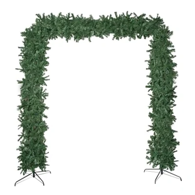 Image of Samuel ALEXANDER 8ft (2.55m) Double Door Artificial Christmas Tree Arch in Green Outdoor Xmas with 2000 Tips for Doorway Decorations