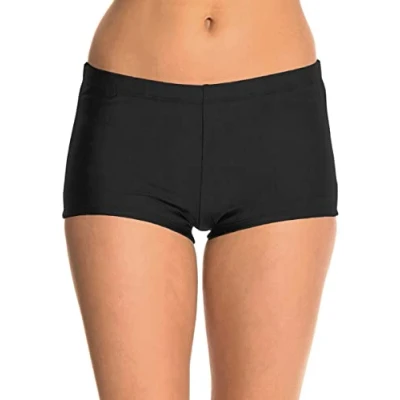 Image of Ecute Womens Swimming Shorts Beach Swimwear Bikini Bottom, Black 1, 10