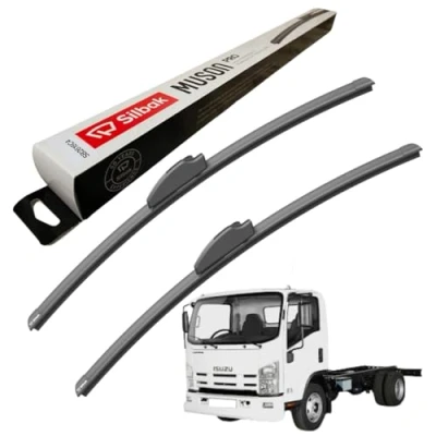 Image of Silbak Windscreen Wipers, fits for ISUZU NPR (08/1998 ONWARDS) Wiper Blades, 500mm/500mm, Front Blades Set Accessories,