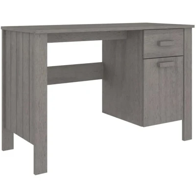 Image of vidaXL Desk HAMAR Light Grey 113x50x75 cm Solid Wood Pine