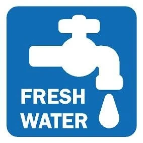 Image of Motorhome caravan water label Fresh sign Self adhesive sticker 100mm x