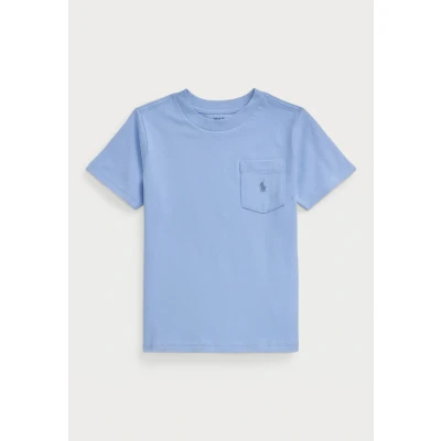 Image of Polo Ralph Lauren Cotton Jersey Pocket Tshirt Basic for kids, Size: 10 12y, Chambray blue