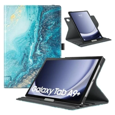 Image of TiMOVO Rotating Case for Samsung Galaxy Tab A9+/A9 Plus 11 Inch 2023, 90 Degree Stand Cover, Support Auto Wake Sleep A9+ Tablet SM X210/X216/X218, Gilding
