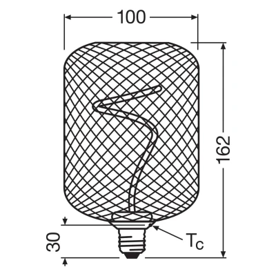 Image of OSRAM Decor LED Spiral Filament Square E27 3,5W black 818