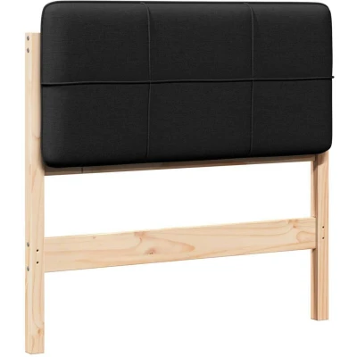 Image of vidaXL Upholstered Headboard Brown and Black 100 cm Solid Pine Wood