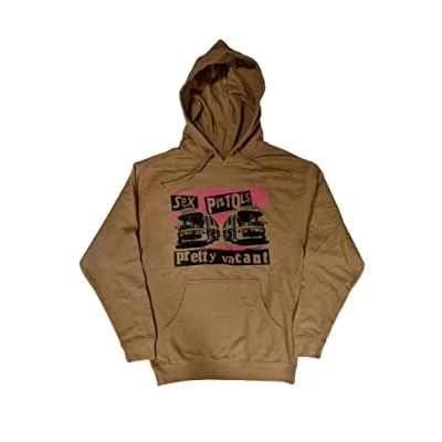 Image of The Sex Pistols Hoodie Pretty Vacant Band Logo Official Unisex Sand Pullover XL