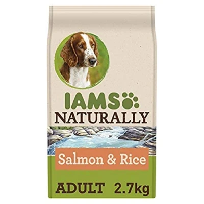 Image of IAMS Naturally Adult Dry Dog Food Rich in North Atlantic Salmon and Rice, 2.7 kg