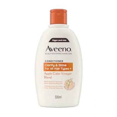 Image of Aveeno Haircare Clarify and Shine Apple Cider Vinegar Blend Conditioner, 500ml