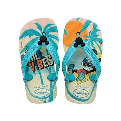 Image of Havaianas Baby Disney Classics Beige Straw/Blue 23/24