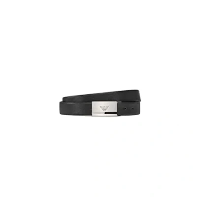 Image of Emporio Armani Mens Twin Buckle Reversible Belt Black One Size